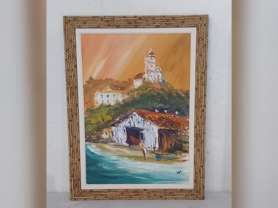 Quadro de pintura a óleo da Capela de Garopaba.