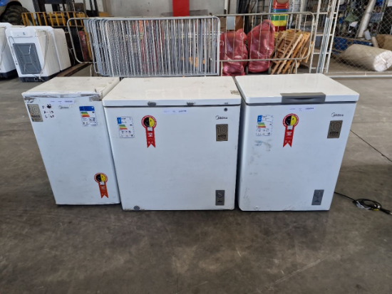 Lote contendo 1 frigobar e 2 Congeladores Mídea