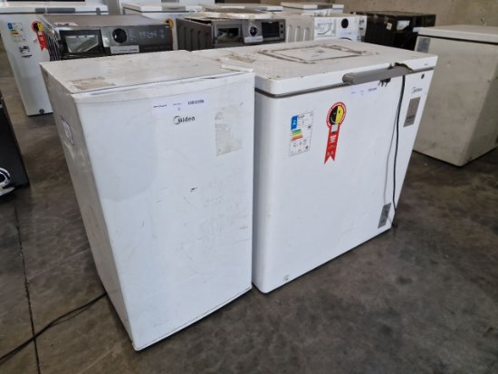 Lote contendo 1 REFRIGERADOR e 1 FREEZER marca Mídea.